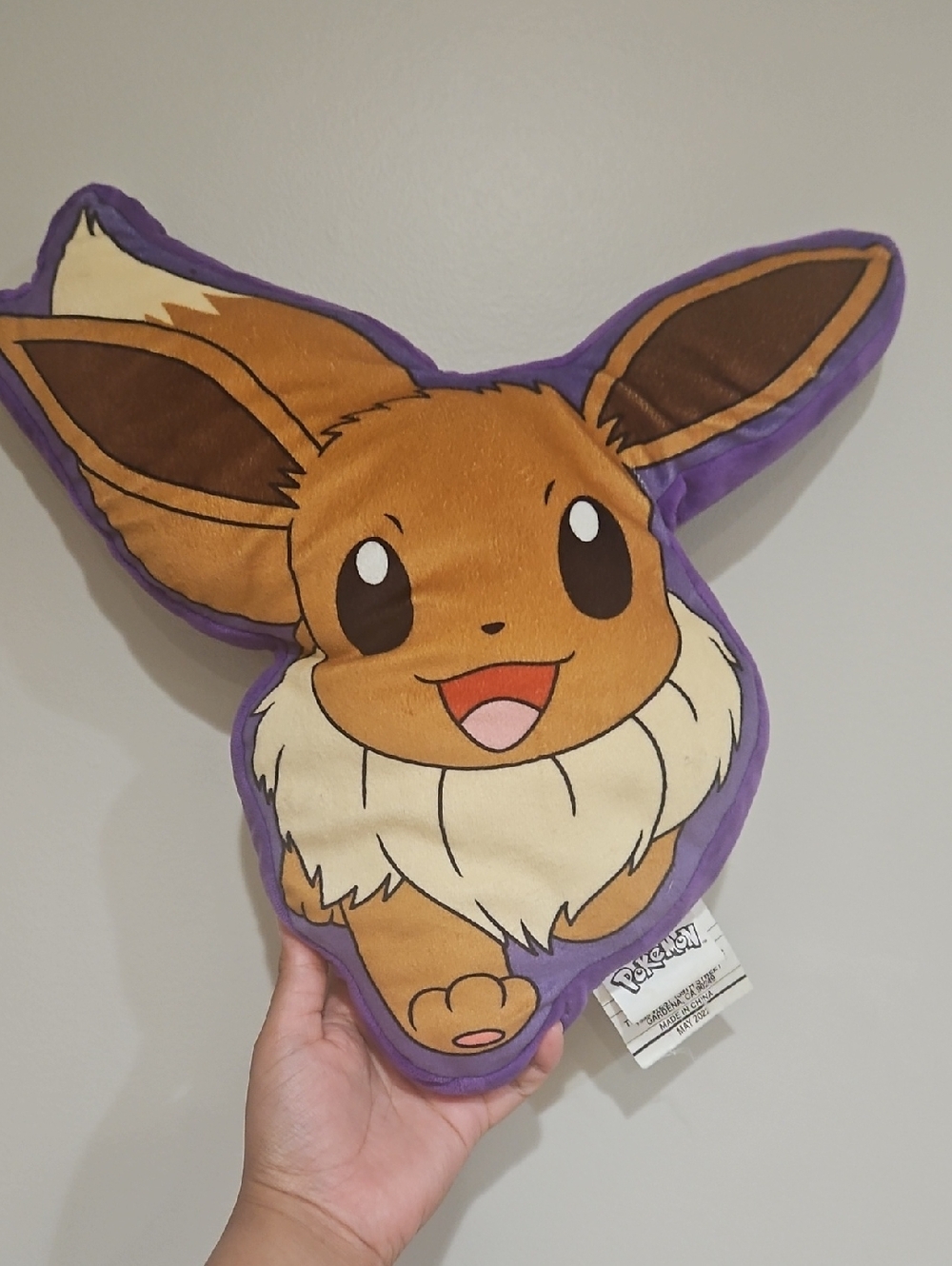 Pokemon Eevee Plush Pillow - Brown, Cream, Purple